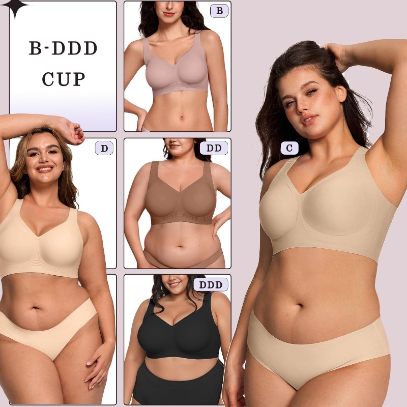 Plus Size Wireless Jelly Bra W - đánh giá và giá Minimizer Bra Women