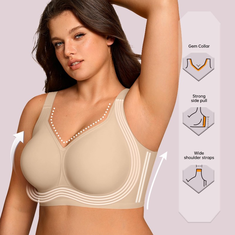 Plus Size Wireless Jelly Bra W - đánh giá và giá Minimizer Bra Women