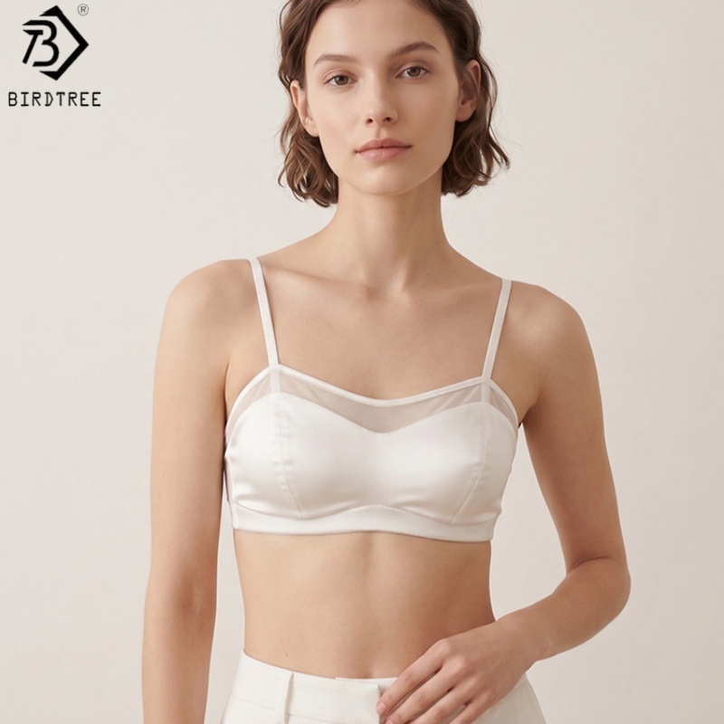 Birdtree, 19MM 93% Real Silk 7 - đánh giá và giá Sheer Mesh Bra